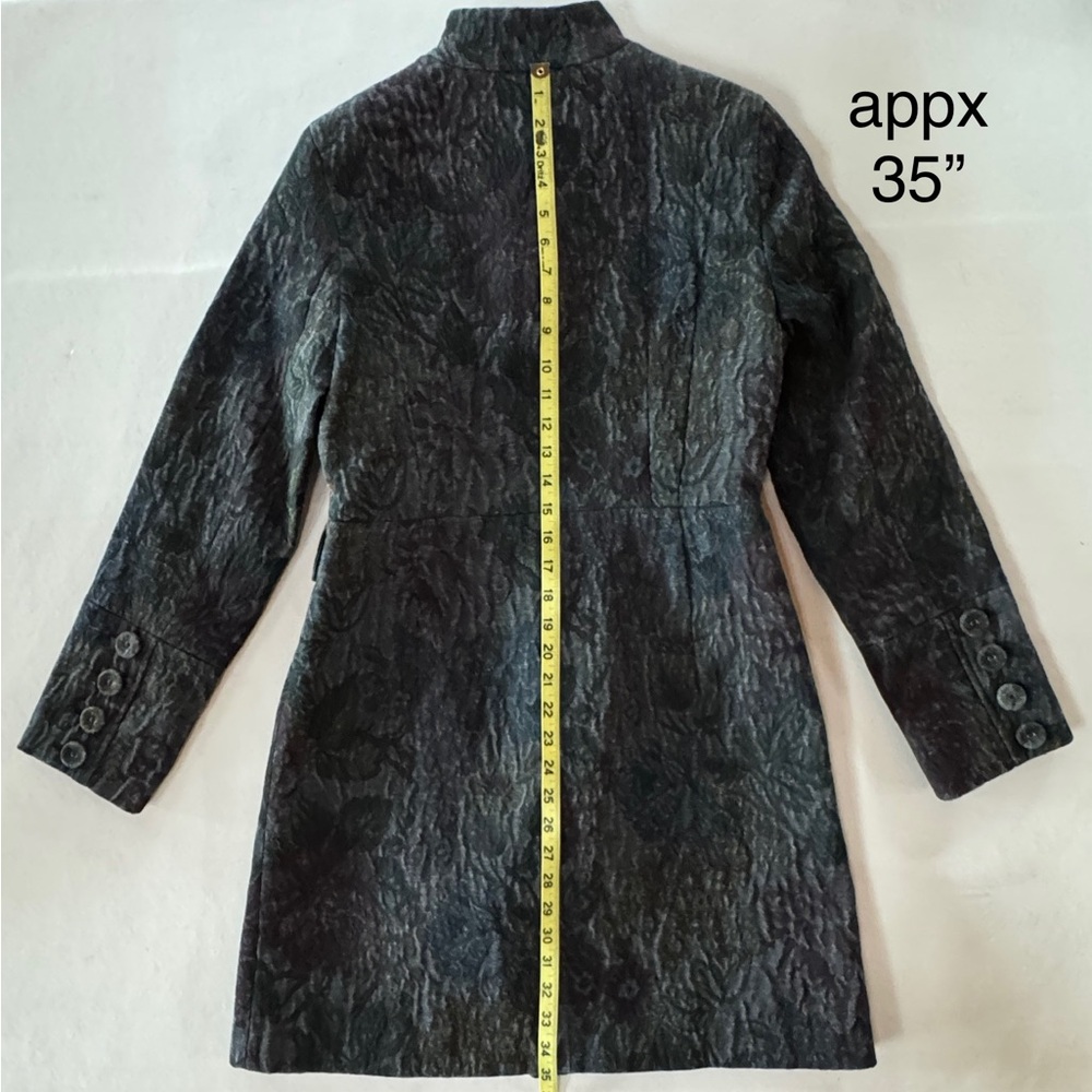 Nehru Mandarin Whimsigoth Steampunk Dark Academia Brocade Jacquard Lined Coat 8 - Picture 15 of 17